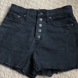 Black Button-Up Madewell Jean Shorts